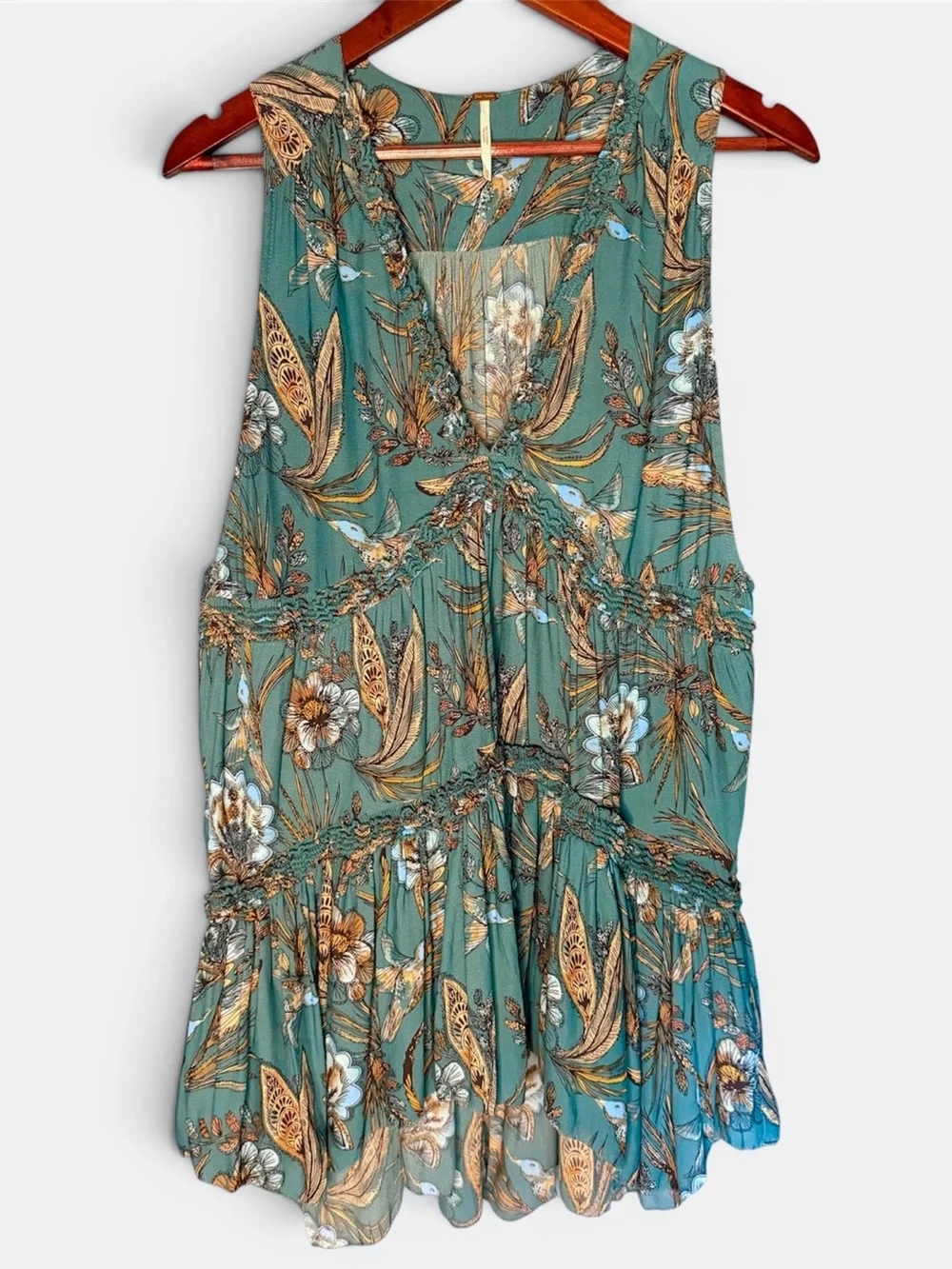 Free People Purple Haze Floral Tunic Top Boho | Size Medium